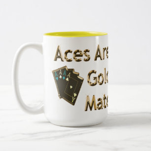 Caneca De Café Em Dois Tons Aces São Dourados Amigo,
