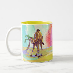 Caneca De Café Em Dois Tons Acessórios para o Escritório de Camelos de Corte