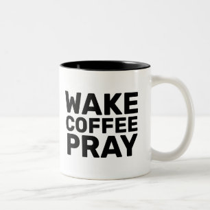 CANECA DE CAFÉ EM DOIS TONS ACORDAR DE CAFÉ DE PRAY MUGS, MUGS CRISTÃOS
