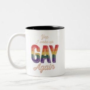 Caneca De Café Em Dois Tons Acordou Orgulho Gay Arco-íris Queer Gay Festa CSD 