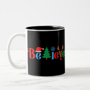Caneca De Café Em Dois Tons Acredita de Natal