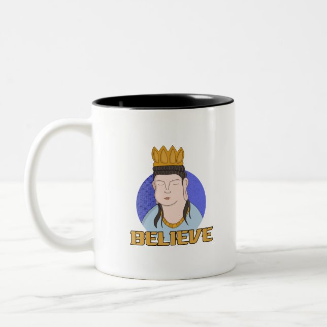 Caneca De Café Em Dois Tons Acredite (Esquerda)