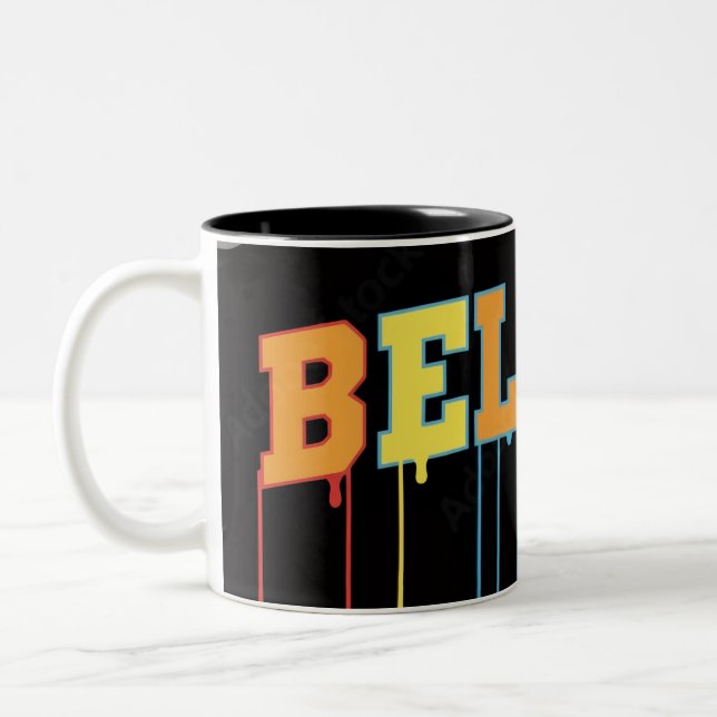 Caneca De Café Em Dois Tons Acredite (Esquerda)