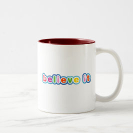 Caneca De Café Em Dois Tons Acredite (Colorido)