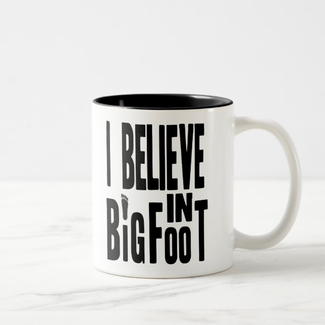 Caneca De Café Em Dois Tons Acredite em BIGFOOT - preto (Direita)