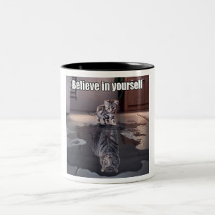 Caneca De Café Em Dois Tons "Acredite em o senhor mesmo" o preto caneca do