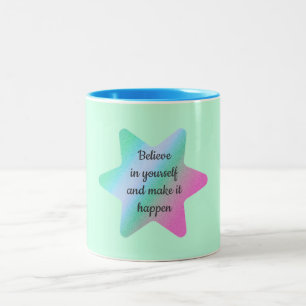 Caneca De Café Em Dois Tons Acredite Em Si Mesmo E Faça Acontecer Caneca