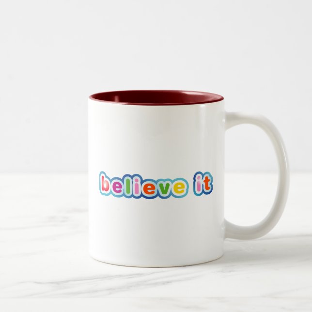 Caneca De Café Em Dois Tons Acredite Nisso (Colorido) (Direita)