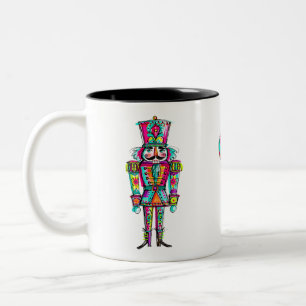 Caneca De Café Em Dois Tons Acrililico de Natal Rosa Arco-Íris Pastel