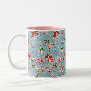 Caneca De Café Em Dois Tons Açucareira de Natal Azul Celeste Fantasia