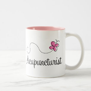 Caneca De Café Em Dois Tons Acupuncturist cor-de-rosa bonito
