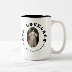 Caneca De Café Em Dois Tons Ada Lovelace, o primeiro programador de computador