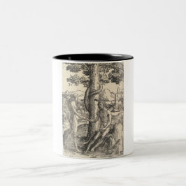 Caneca De Café Em Dois Tons Adão e Eva: A Queda do Homem (Lucas van Leyden)