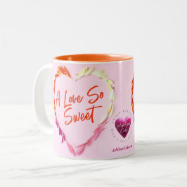 Caneca De Café Em Dois Tons Addison Cole, Um Amor Tão Docinho - Rosa/Laranja