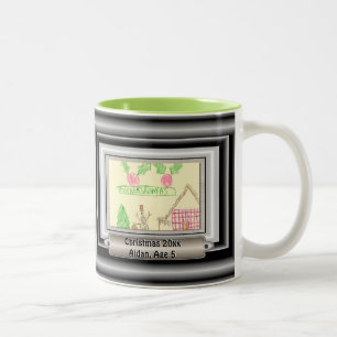 Caneca De Café Em Dois Tons Adicionar Desenho Filho com Quadro de Cor Personal