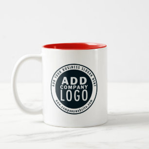 Caneca De Café Em Dois Tons Adicionar logotipo de empresa Endereço do site da