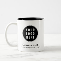 Caneca De Café Em Dois Tons Adicionar logotipo e site personalizados de negóci