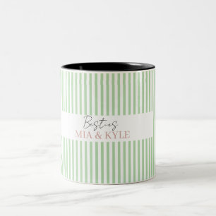 Caneca De Café Em Dois Tons Adicionar próprio texto Melhor amigo Verde-sage li