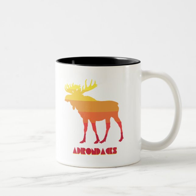 Caneca De Café Em Dois Tons Adirondacks Moose (Direita)