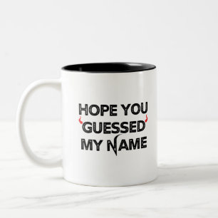 Caneca De Café Em Dois Tons Adivinha o nome do diabo