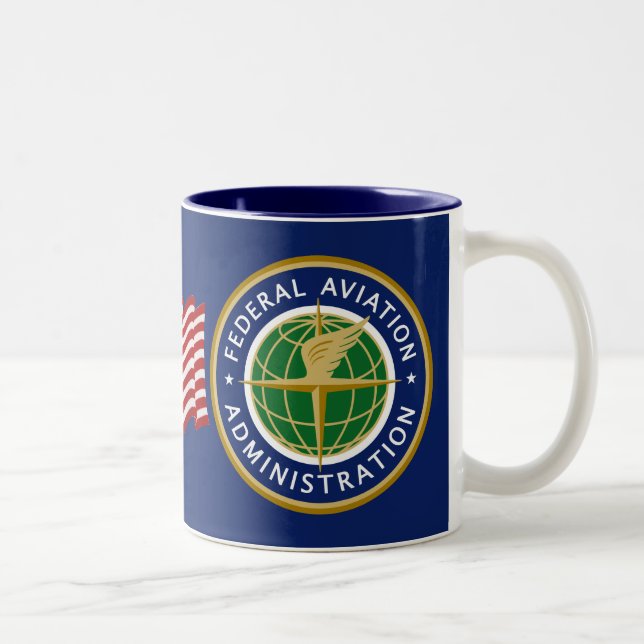 Caneca De Café Em Dois Tons Administração Federal da Aviação FAA (Direita)