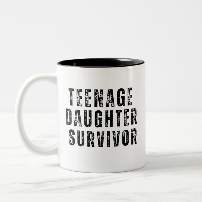 Caneca De Café Em Dois Tons Adolescente Sobrevivente Engraçada (Esquerda)
