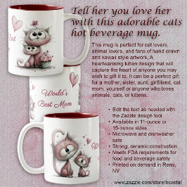 Caneca De Café Em Dois Tons Adorable Cats Illustrations Mug