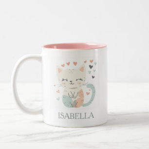 Caneca De Café Em Dois Tons Adorável Amor de Gato - Personalizado