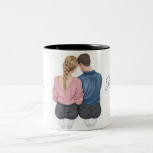 Caneca De Café Em Dois Tons Adorável Casal Mug