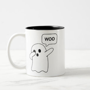 Caneca De Café Em Dois Tons Adorável Fantasma Dabbing Gráfico de Dança Diverti