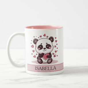 Caneca De Café Em Dois Tons Adorável Panda Love - Personalizado