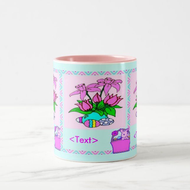 Caneca De Café Em Dois Tons Adorável Páscoa Mug (Centro)