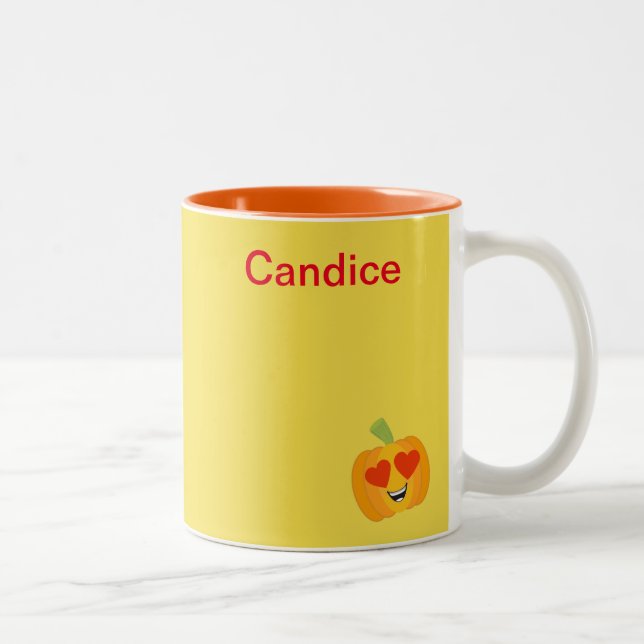 Caneca De Café Em Dois Tons Adorável Pumpkin de outono (Direita)