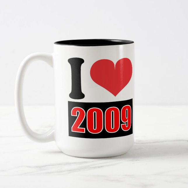 Caneca De Café Em Dois Tons Adoro 2009 - Mugs (Esquerda)
