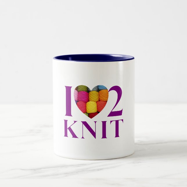 Caneca De Café Em Dois Tons Adoro Knit - Mug (Centro)