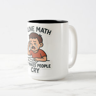 Caneca De Café Em Dois Tons Adoro Matemática - Cartoon Sticker Engraçado
