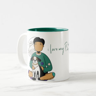 Caneca De Café Em Dois Tons Adoro Meu Cachorro - Edição Masculina 5