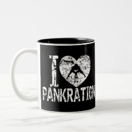 Caneca De Café Em Dois Tons Adoro o Coração Grunge da Pankration