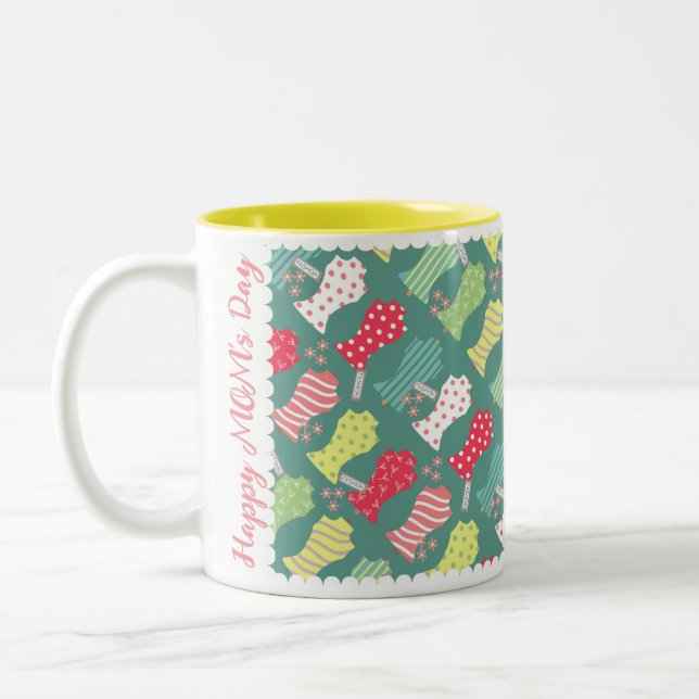 Caneca De Café Em Dois Tons Adoro Sewing Mannequin Teal (Esquerda)