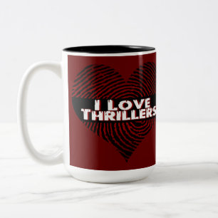 Caneca De Café Em Dois Tons Adoro Vermelho de Thrillers