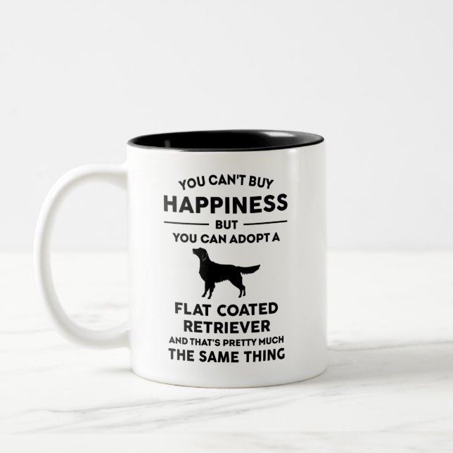 Caneca De Café Em Dois Tons Adotar Felicidade do Retriever com Revestimento Si (Esquerda)