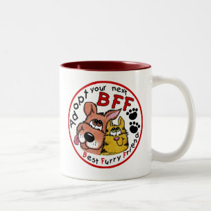 Caneca De Café Em Dois Tons Adote seu próximo BFF