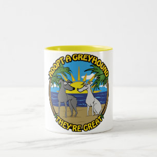 CANECA DE CAFÉ EM DOIS TONS ADOTE UM GREYHOUND SÃO ÓTIMOS