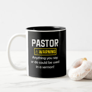 Caneca De Café Em Dois Tons Advertência Do Pastor Posso Colocá-Lo Num Sermã
