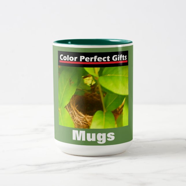 Caneca De Café Em Dois Tons Advertisement Hummingbird Nest (Centro)