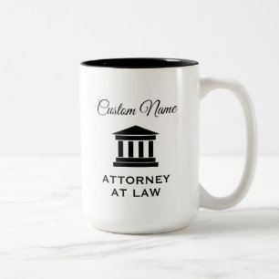 Caneca De Café Em Dois Tons Advogado nome do advogado personalizado