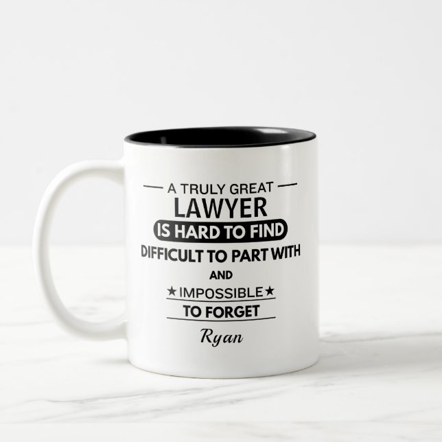 Caneca De Café Em Dois Tons Advogado Personalizado (Esquerda)