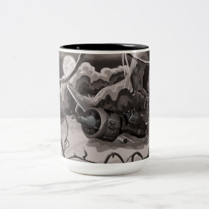 Caneca De Café Em Dois Tons Aeronave de Caça da Segunda Guerra Mundial Estraga