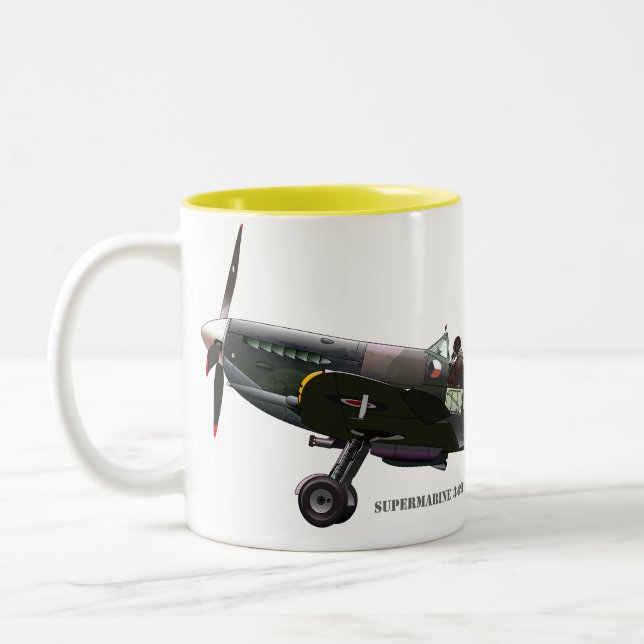 Caneca De Café Em Dois Tons Aeronave Spitfire (Esquerda)