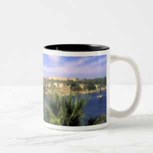 Caneca De Café Em Dois Tons AF, Egito, Alto Egito, Assuã. Rio Nilo,